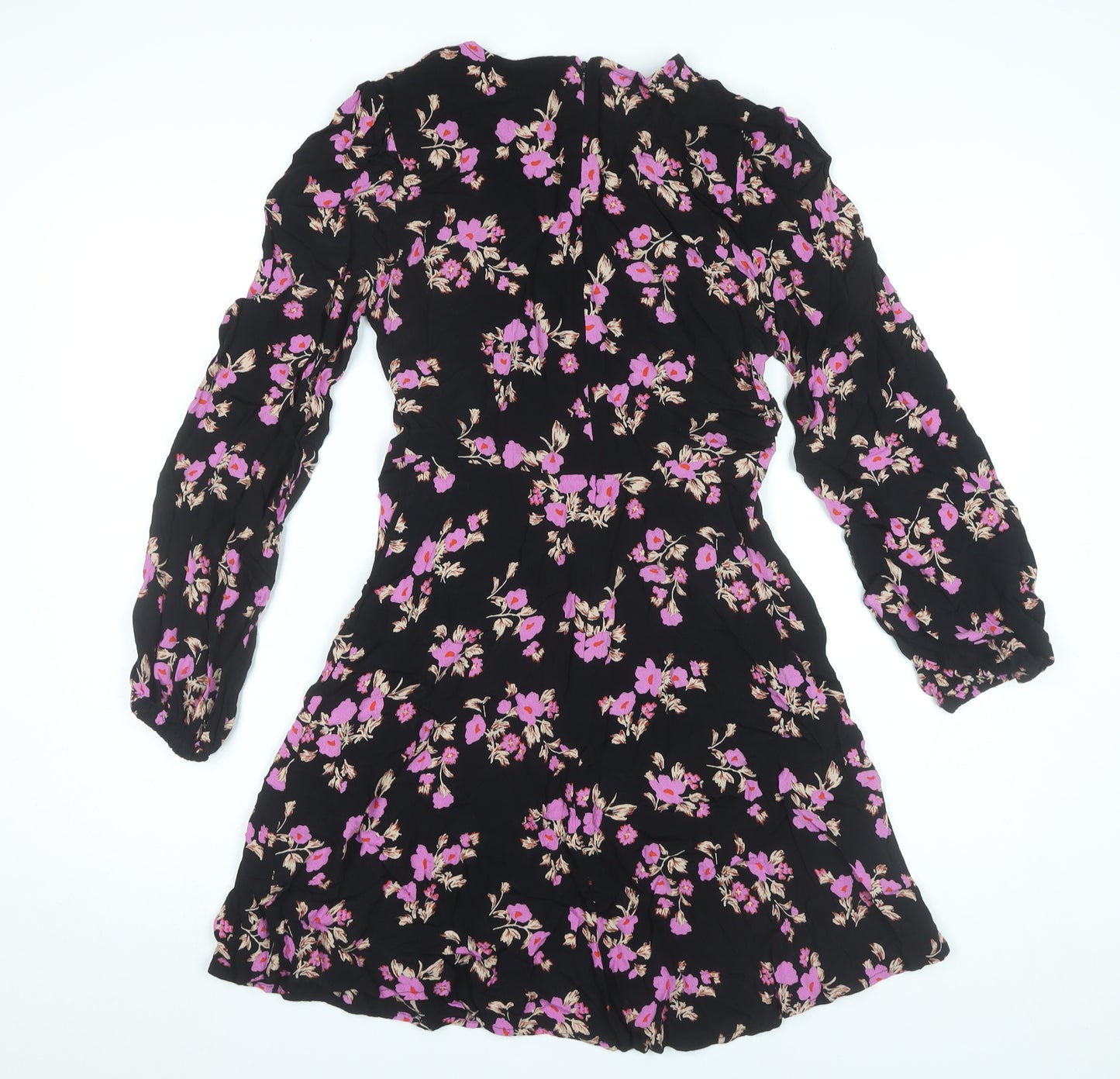 Marks and Spencer Womens Black Floral Shift Dress Size 10