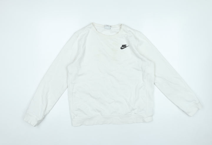 Nike Boys White XL Pullover Sweatshirt Crew Neck Long Sleeve Logo
