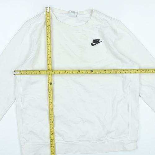 Nike Boys White XL Pullover Sweatshirt Crew Neck Long Sleeve Logo