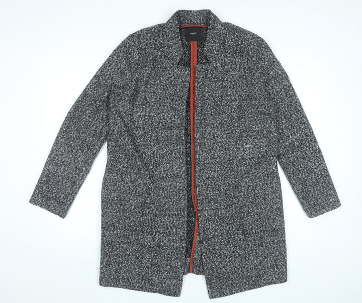 Next Women’s Grey Size 12 Collared Longline Cardigan Knitwear