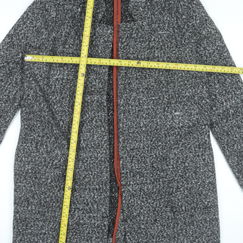 Next Women’s Grey Size 12 Collared Longline Cardigan Knitwear