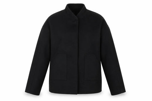 Front view of PRETTYLITTLETHING Women’s Black Tall Jacket, size UK 10, Lined Work Casual