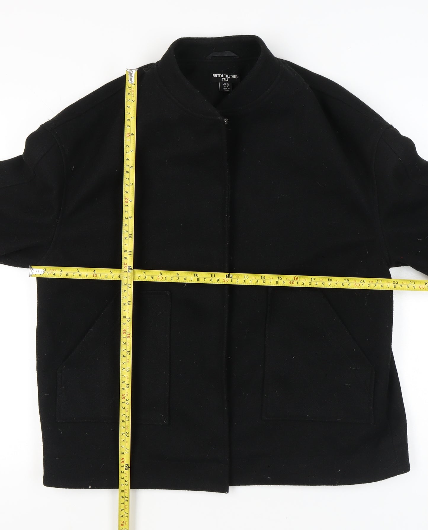 PrettyLittleThing Women’s Black Tall Jacket Size 10 Lined Work Casual