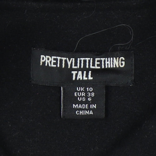 PrettyLittleThing Women’s Black Tall Jacket Size 10 Lined Work Casual