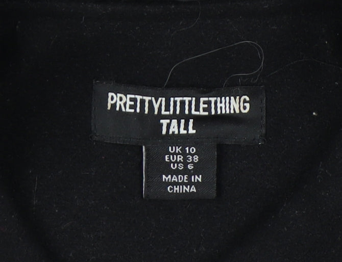 PrettyLittleThing Women’s Black Tall Jacket Size 10 Lined Work Casual