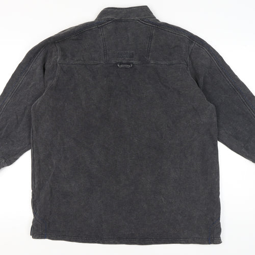 M&Co Men’s Grey 1/4 Zip Pullover Sweatshirt Size L Cotton