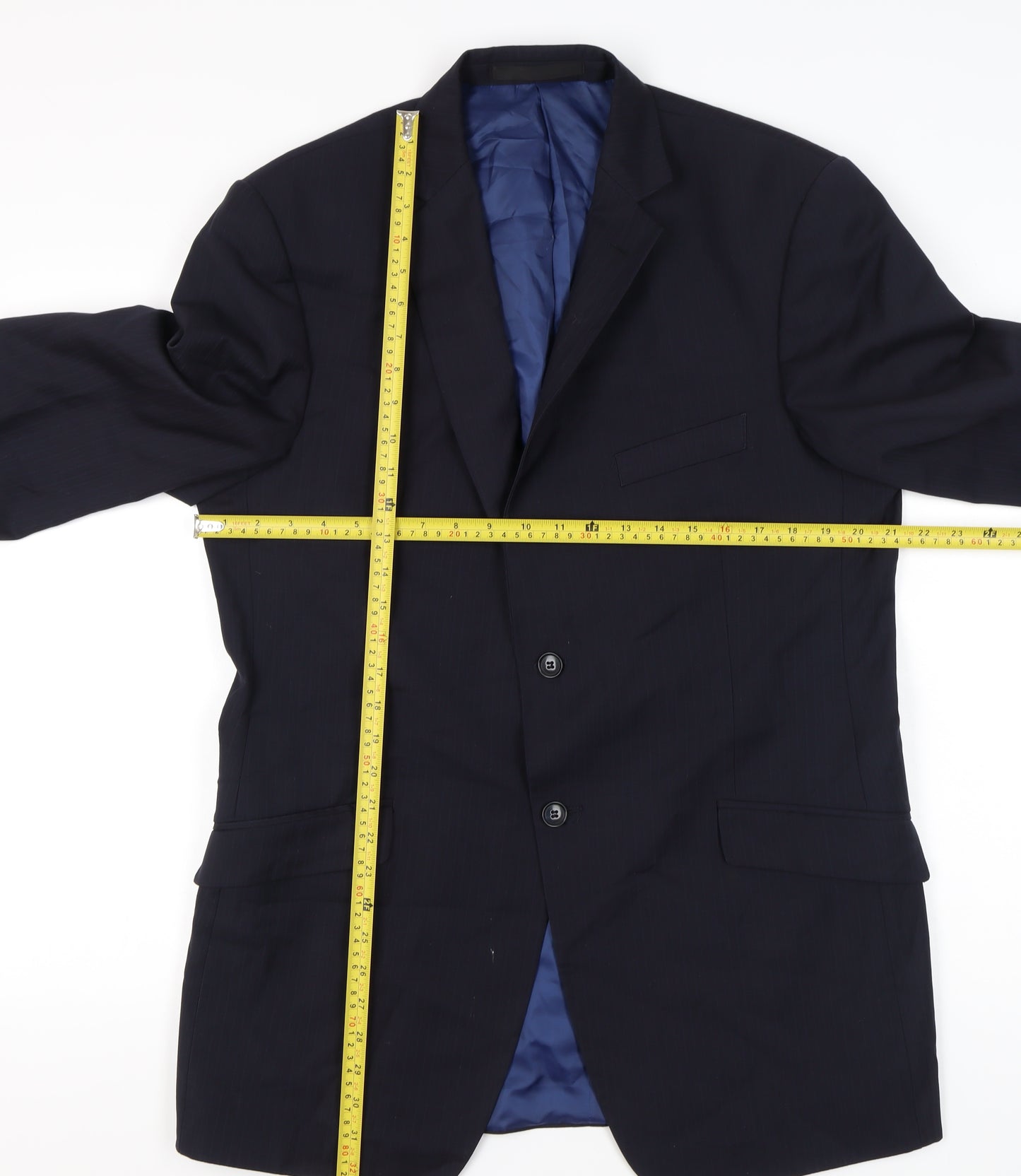 Marks and Spencer Men’s Blue Wool Blend 42 Long Blazer Jacket
