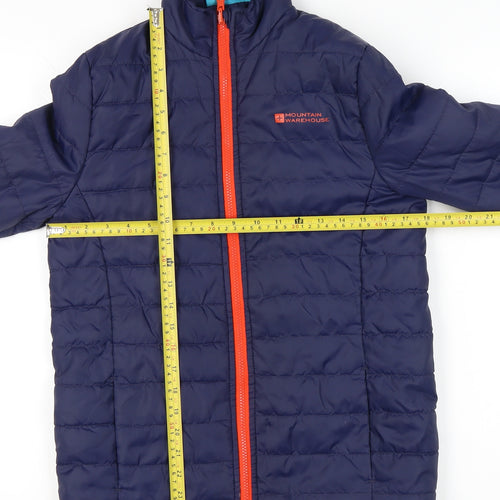 Mountain Warehouse Boys Blue 13 Years Puffer Jacket Lightweight Quilted Zip Coat