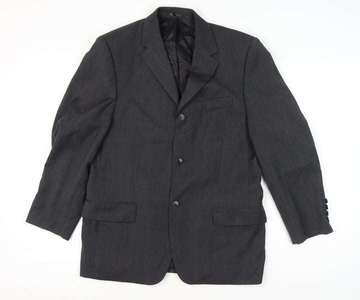 Marlane Mens Grey Wool Suit Jacket 38 Short Classic Fit