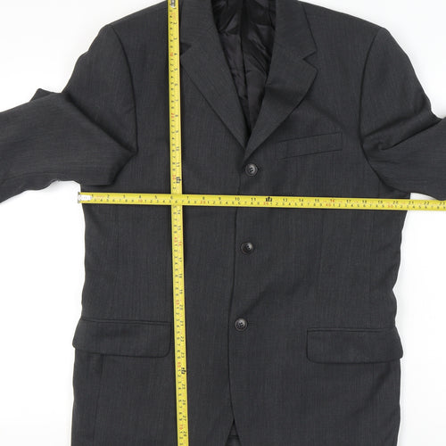Marlane Mens Grey Wool Suit Jacket 38 Short Classic Fit