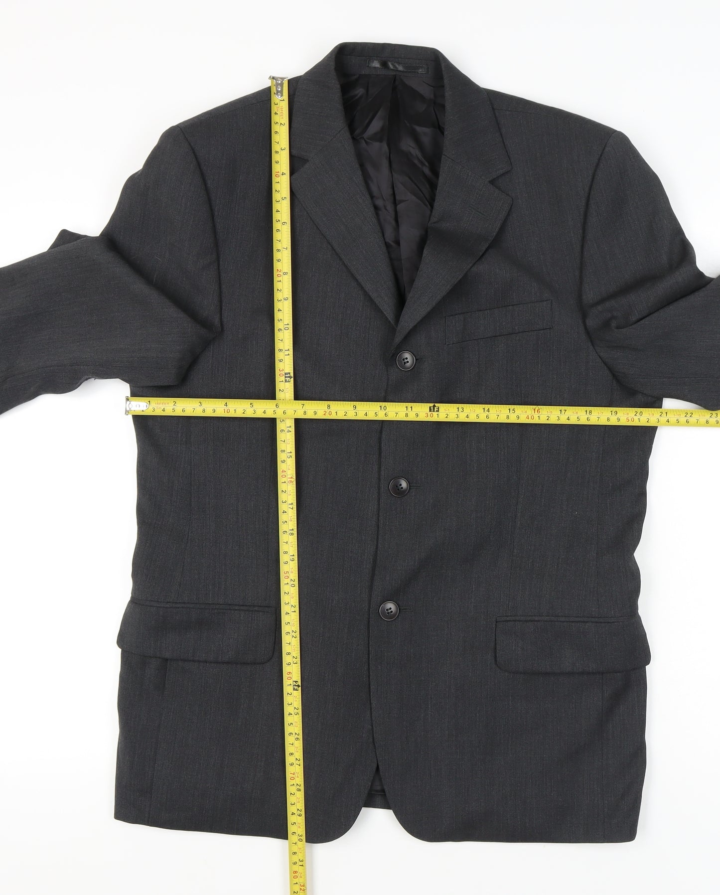Marlane Mens Grey Wool Suit Jacket 38 Short Classic Fit
