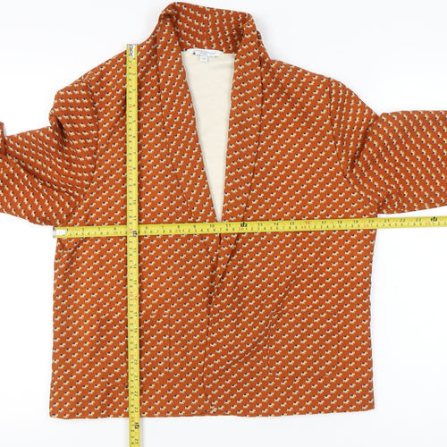 New Look Women’s Orange Geometric Jacket Size 14 Polyester
