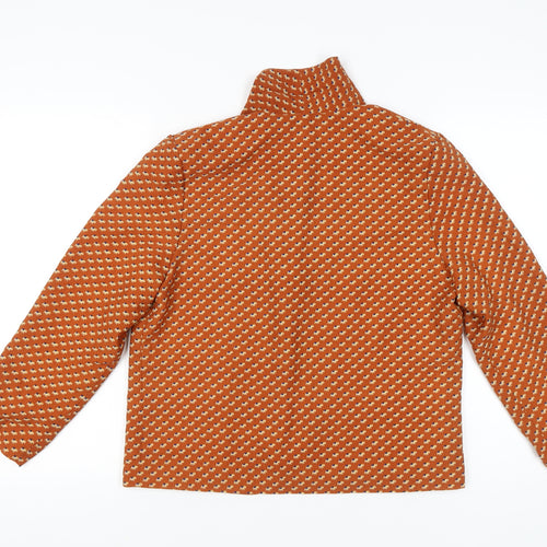 New Look Women’s Orange Geometric Jacket Size 14 Polyester
