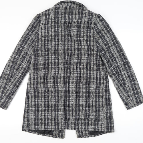 New Look Womens Grey Check Double-Breasted Blazer UK 8