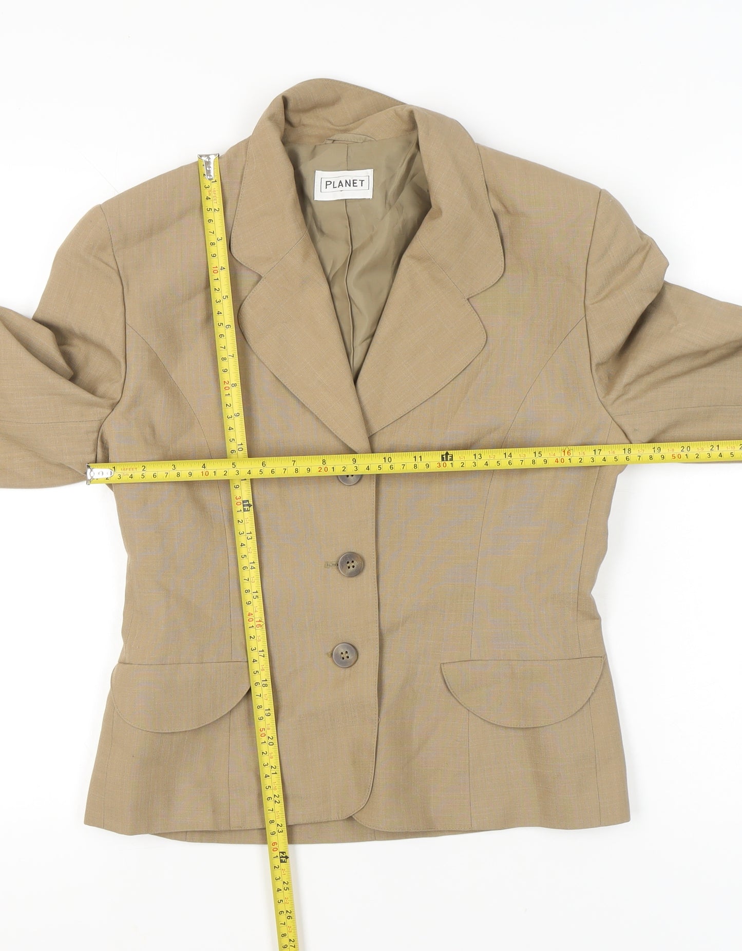 Planet Women’s Beige Size 10 Single-Breasted Suit Jacket