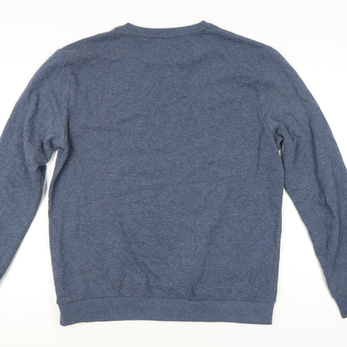 Spitalfields Men’s Blue Cotton Pullover Sweatshirt L Crew Neck