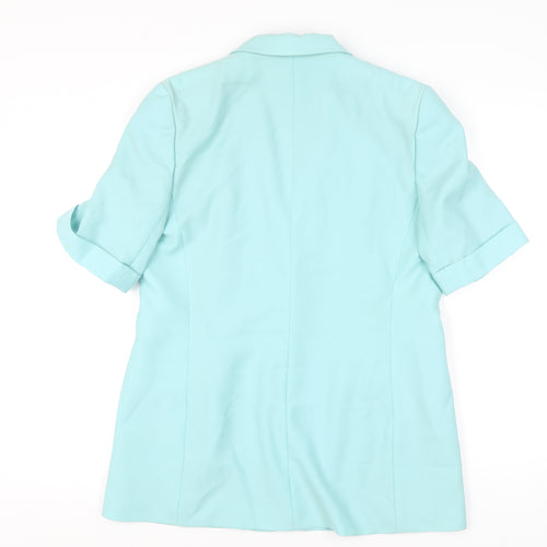 Mansfield Womens Blue Size 14 Wool Single-Breasted Blazer