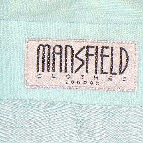 Mansfield Womens Blue Size 14 Wool Single-Breasted Blazer