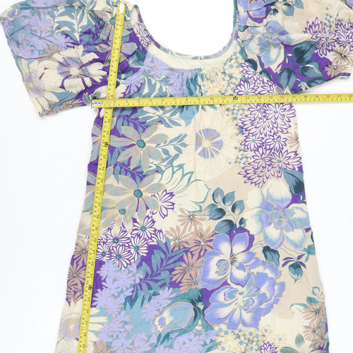 Culture Women’s Multicoloured Floral Cotton Shift Dress Size 8