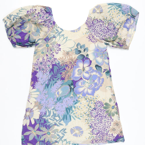 Culture Women’s Multicoloured Floral Cotton Shift Dress Size 8