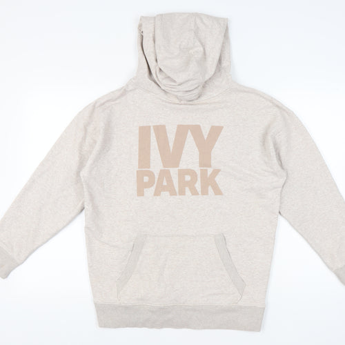 Ivy Park Women’s Beige Pullover Hoodie Size S Logo Print