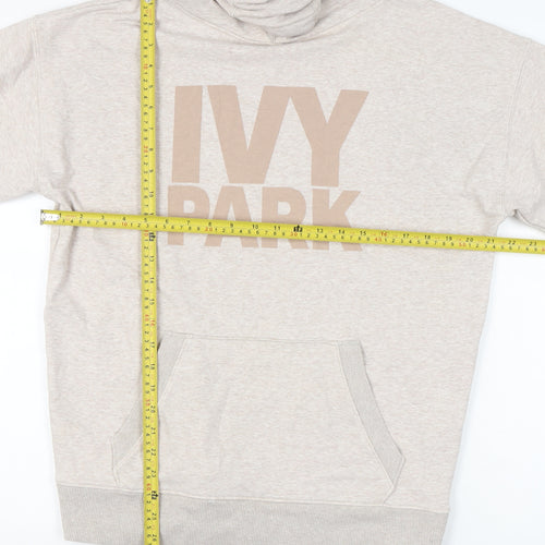Ivy Park Women’s Beige Pullover Hoodie Size S Logo Print