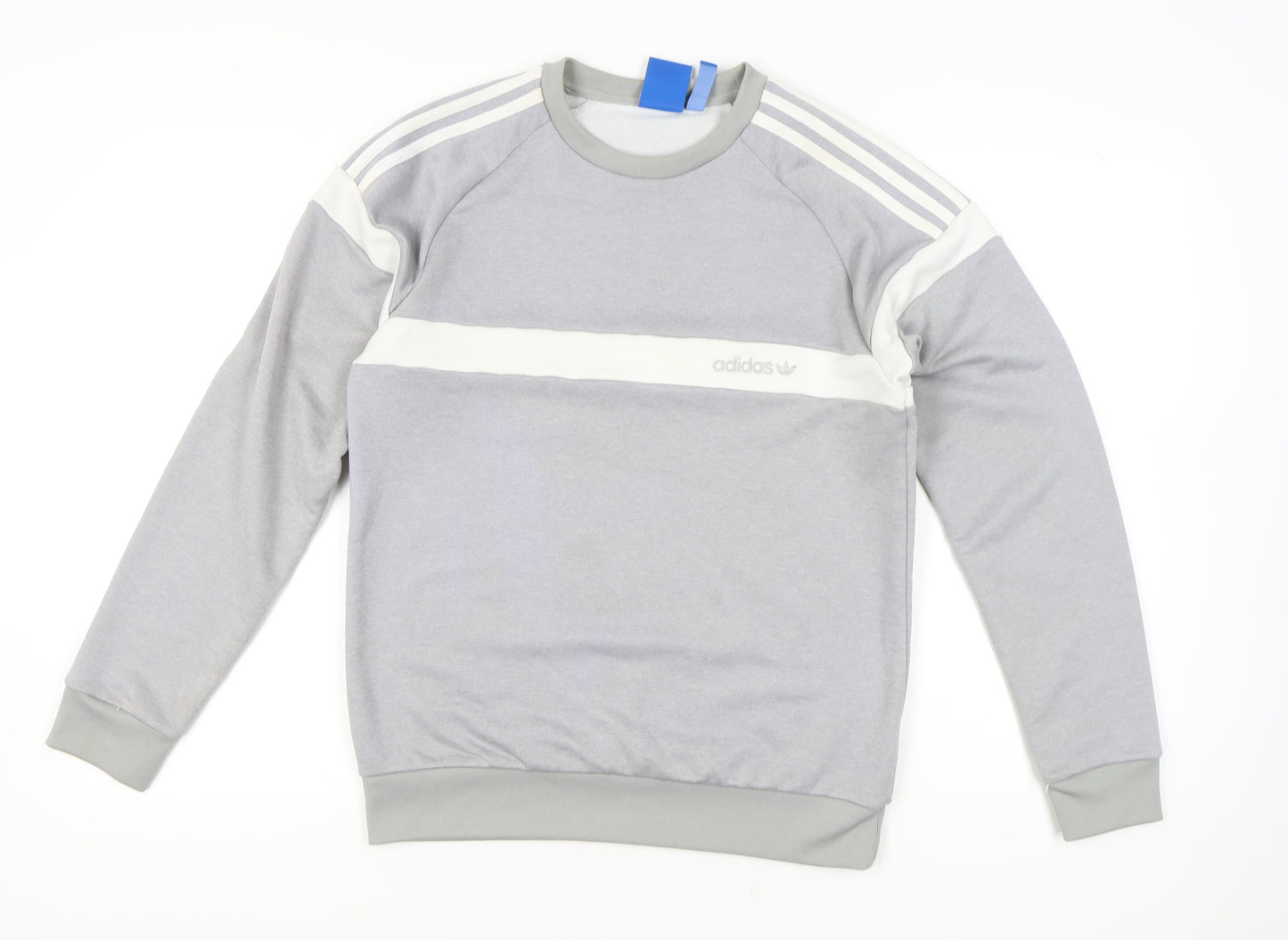 Adidas Men’s Grey Small Pullover Sweatshirt Crew Neck Sportswear
