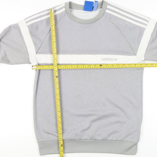 Adidas Men’s Grey Small Pullover Sweatshirt Crew Neck Sportswear