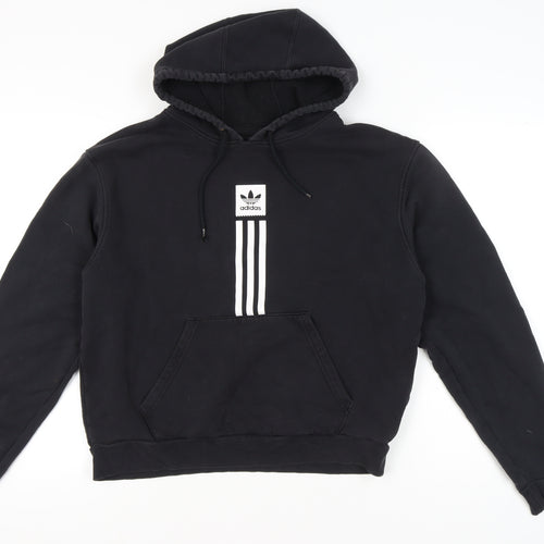 Adidas Unisex Black Pullover Hoodie Medium Logo Sportswear