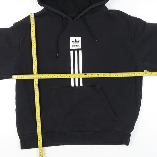 Adidas Unisex Black Pullover Hoodie Medium Logo Sportswear