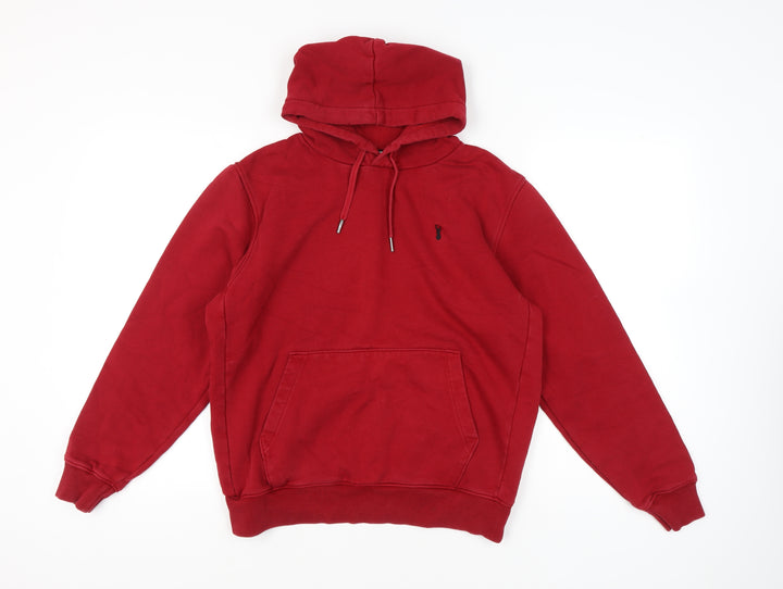 Next Men’s Red Pullover Hoodie M Regular Fit Cotton Blend