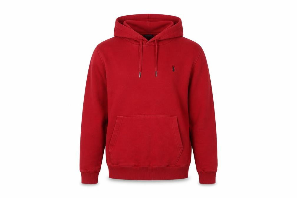 Front view of Next Men’s Red Pullover Hoodie M Regular Fit Cotton Blend