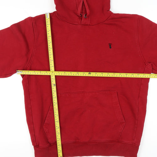 Next Men’s Red Pullover Hoodie M Regular Fit Cotton Blend