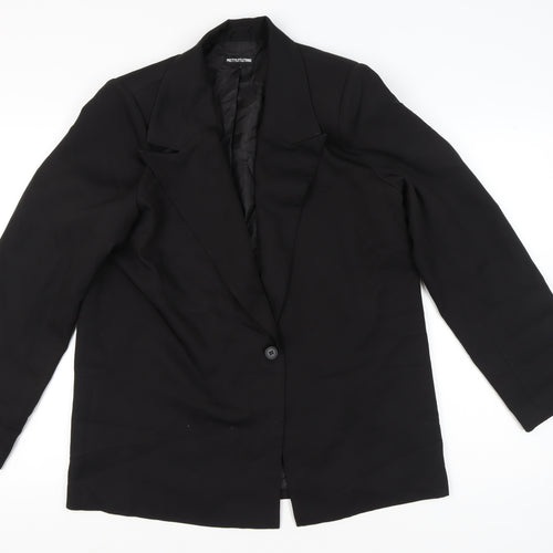 PrettyLittleThing Womens Black Blazer UK 10 Notch Lapel Single-Breasted