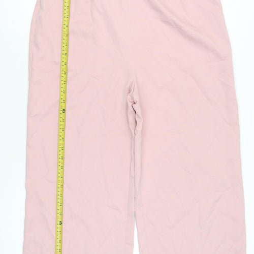 Chi Chi London Women Pink Strapless Wide-Leg Jumpsuit UK 16