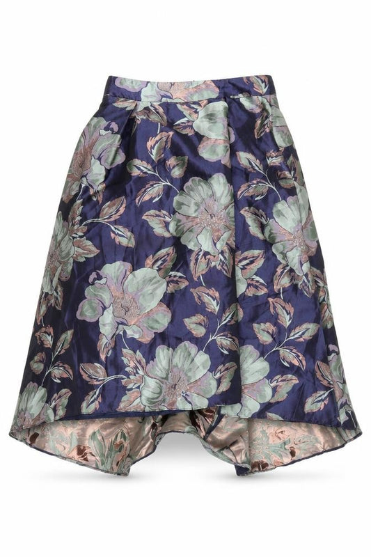 Front view of ASOS Women’s Multicoloured Floral A-Line Midi Skirt, size UK 8