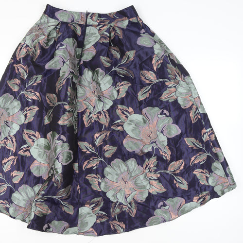 ASOS Women’s Multicoloured Floral A-Line Midi Skirt Size 8