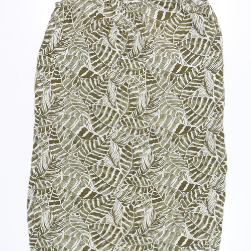 H&M Women’s Green Leaf Print Slip Dress Size 12 Summer Casual