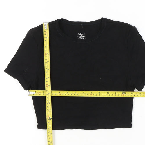 Tala Womens Black Cropped Slim Fit T-Shirt Size S