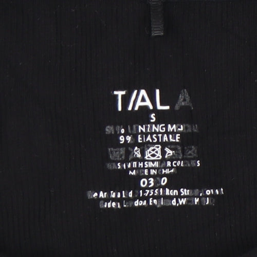 Tala Womens Black Cropped Slim Fit T-Shirt Size S