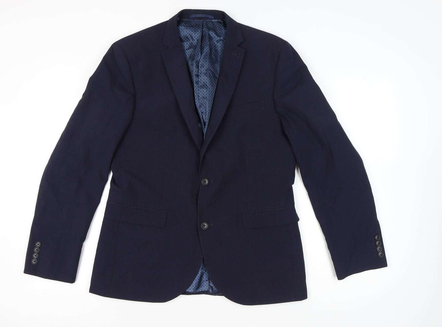 Next Men’s Blue 42 Chest Suit Jacket XL Regular Fit