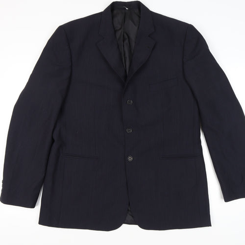 George Men’s Blue 44L Pinstripe Blazer Jacket Formal