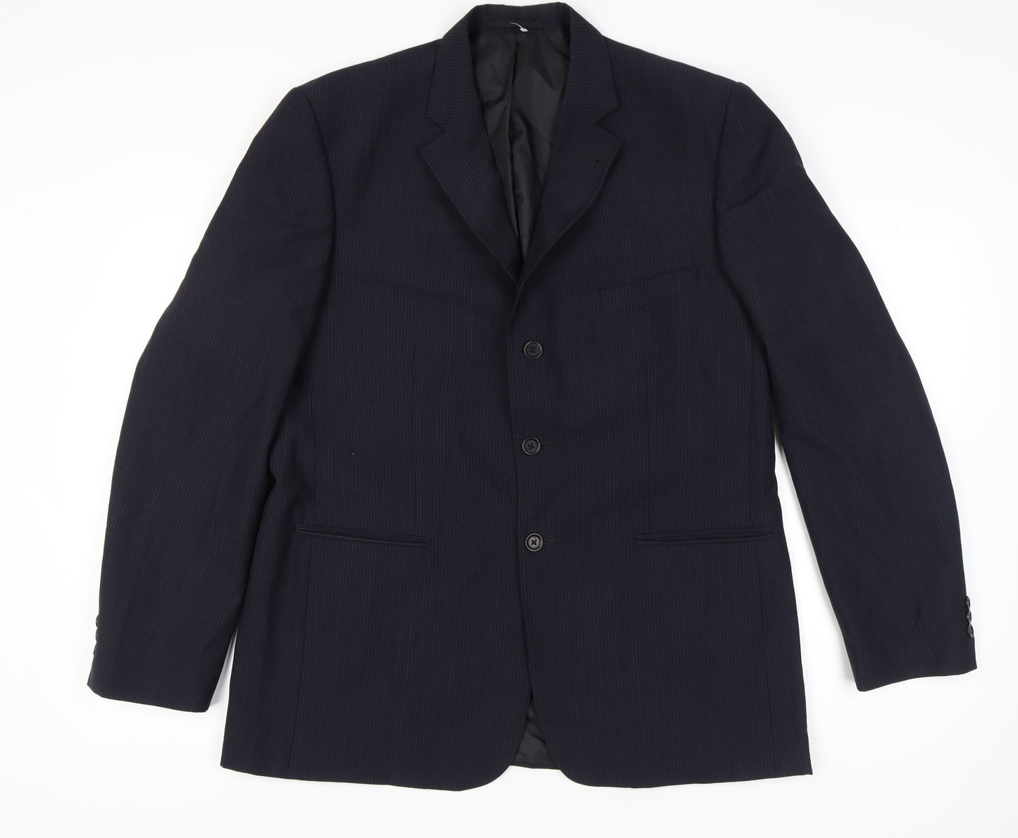 George Men’s Blue 44L Pinstripe Blazer Jacket Formal