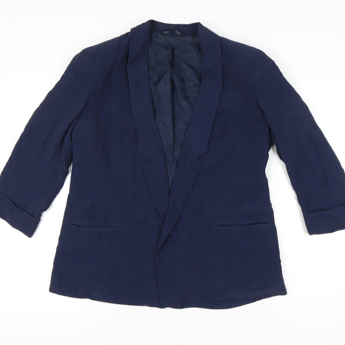 French Connection Womens Blue Size 14 Shawl Lapel Blazer Jacket