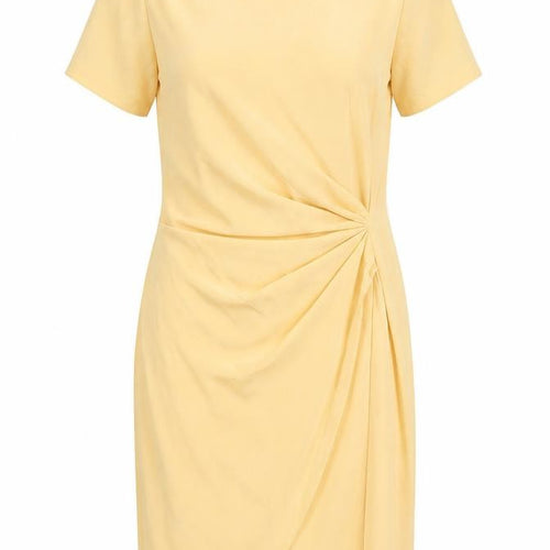 Shelana Women’s Yellow Sheath Dress Size 12 Short Sleeve Knee Length