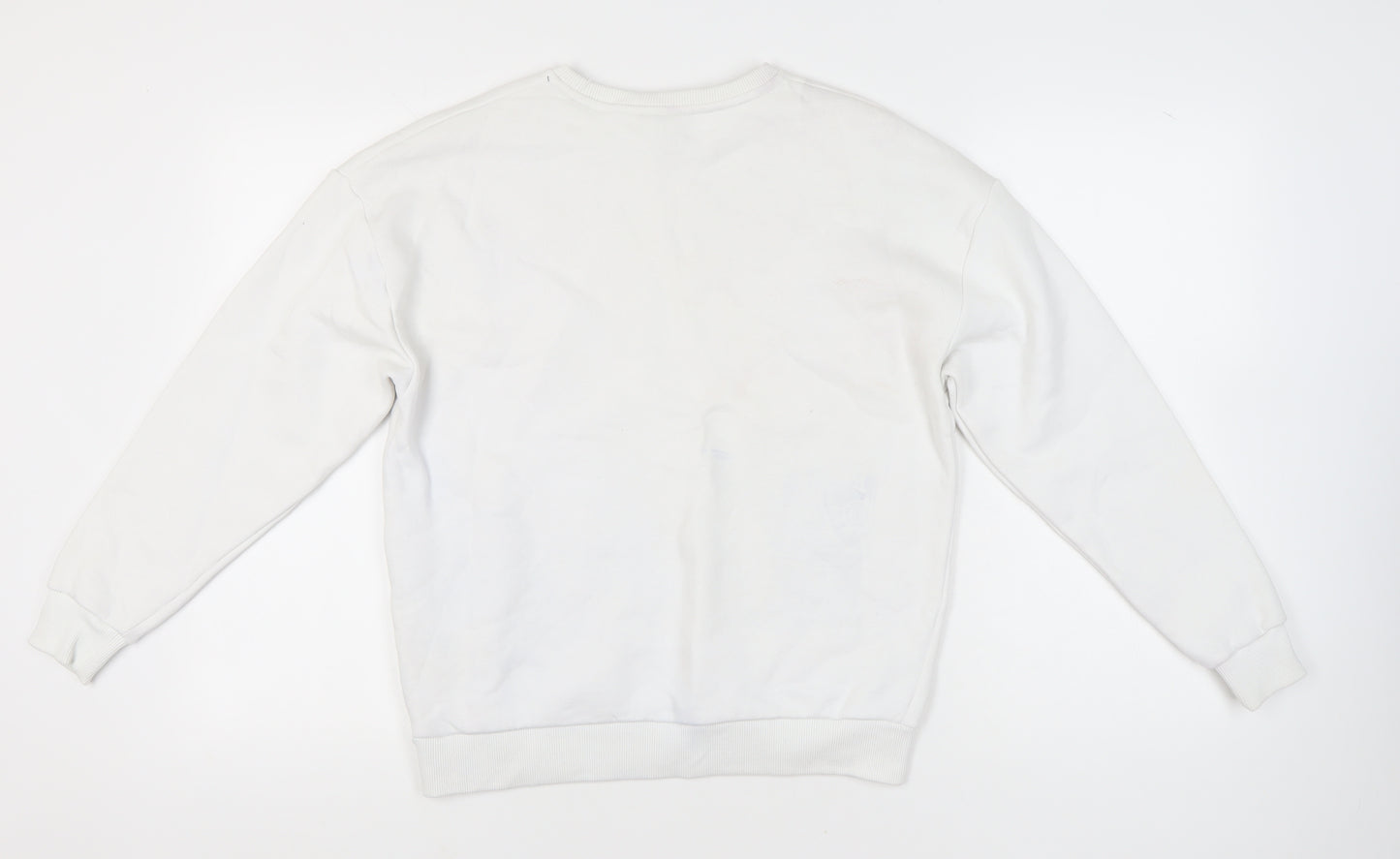 ODolls Womens White Sweatshirt Size 6 Cotton Blend Logo Crew Neck