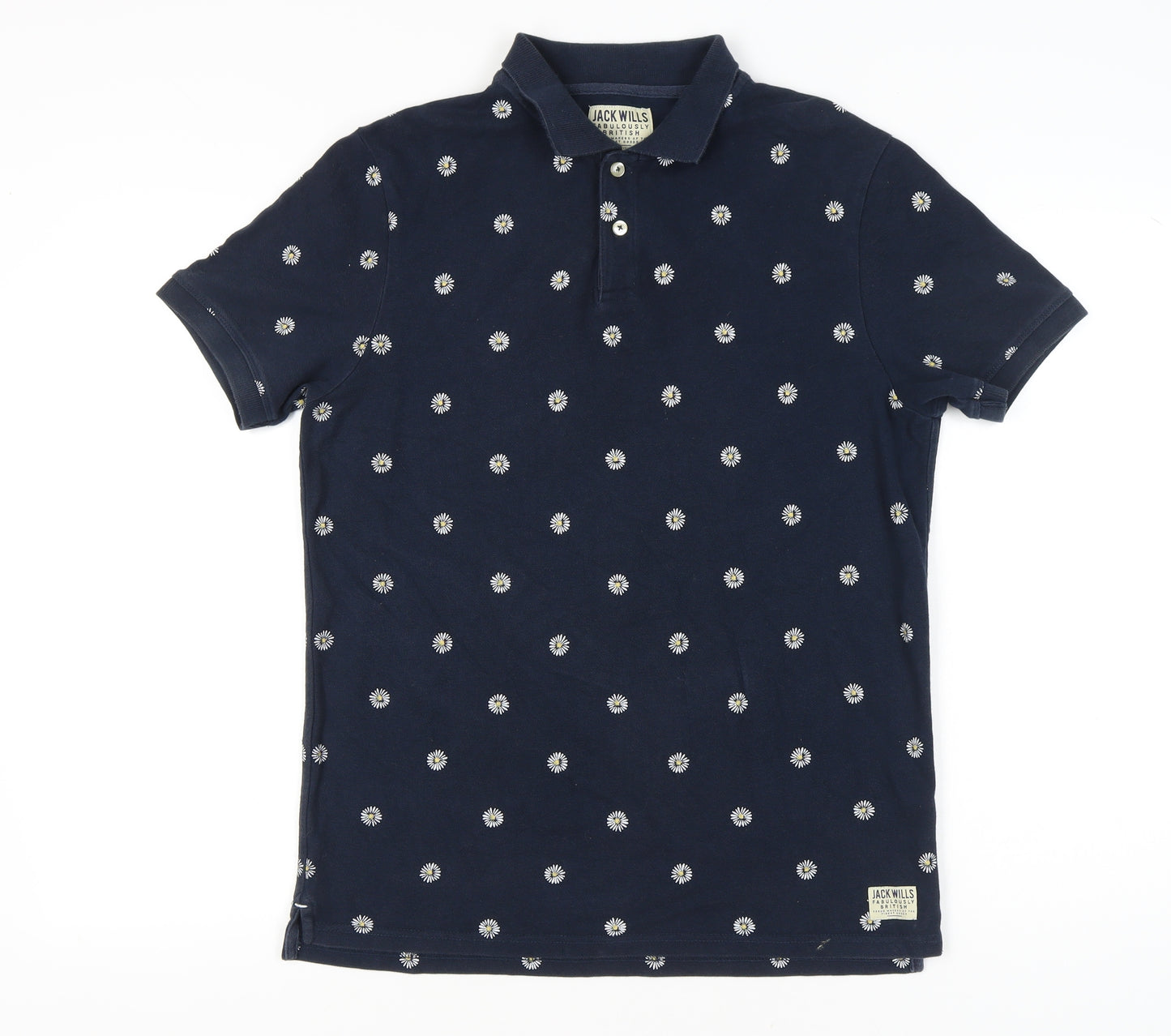 Jack Wills Men’s Blue Floral Polo Shirt Size M Cotton Casual