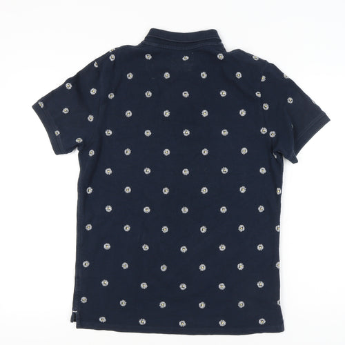 Jack Wills Men’s Blue Floral Polo Shirt Size M Cotton Casual