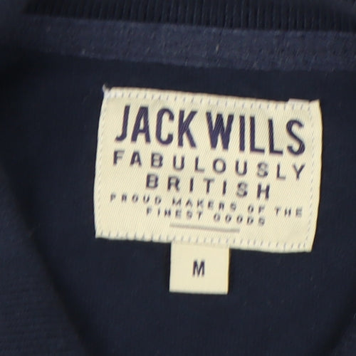 Jack Wills Men’s Blue Floral Polo Shirt Size M Cotton Casual