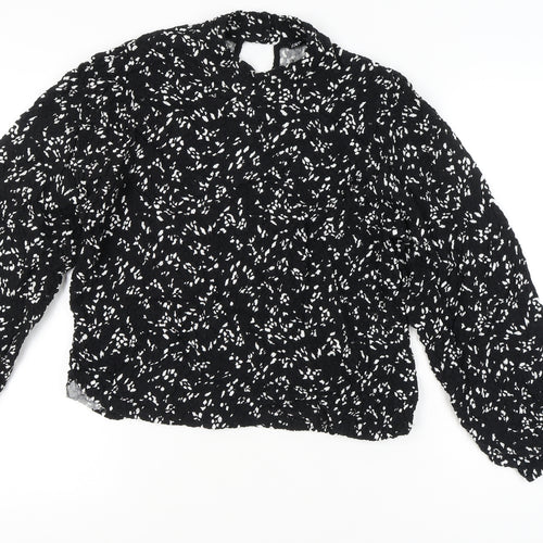 Zara Women’s Black Floral Puff Sleeve Blouse Size M